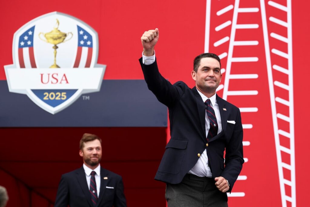 The passionate plea passionate of Collin Morikawa Ryder Cup Hands Europe Singular Reminder of Test Ahead Captain keegan bradley of team united states acknowledges the crowd during the opening ceremony for.jpeg