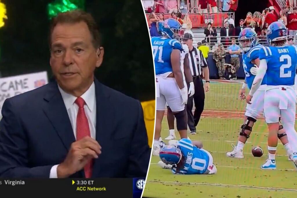 Nick Saban calls for drastic new college move amid rash of fake injuries Newspress collage j7ab7lucv 1728755616100.jpg