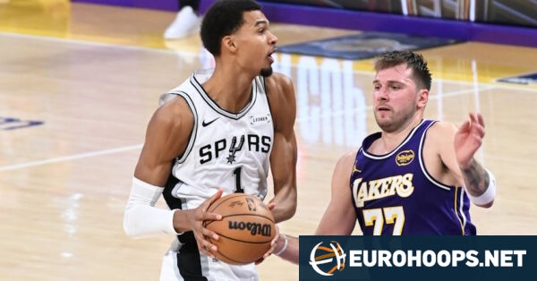 NBA results and rankings: Wembanyama beats Doncic, Avdija scored 41 07cca6d4 victor wembanyama drives versus luka doncic spurs at lakers 600x314.jpg