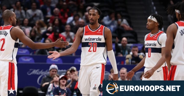 NBA results and rankings: Sarr tramples Avdija’s return Cea30274 alex sarr celebrates washington wizards vs portland trail blazers 600x314.jpg
