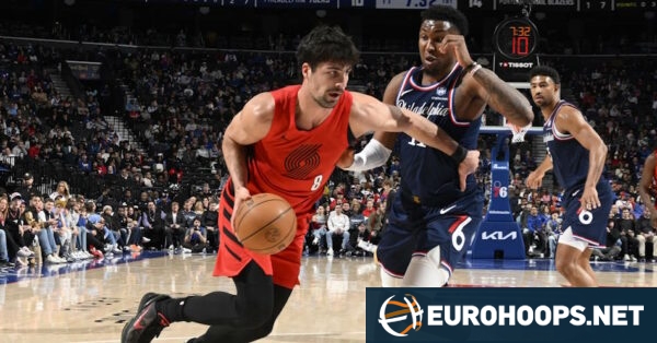 NBA results and ranking: Deni Avdija scores 25 points in defeat 61711a08 deni avdija dribbles portland trail blazers at philadelphia 76ers 600x314.jpg